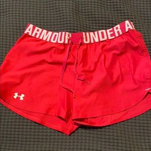 Pink UnderArmour Running Shorts